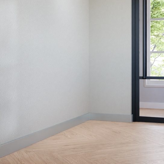 7310 - Gladde plint - Aluminio - MDF fineer/folie - 14 x 80 mm (2)