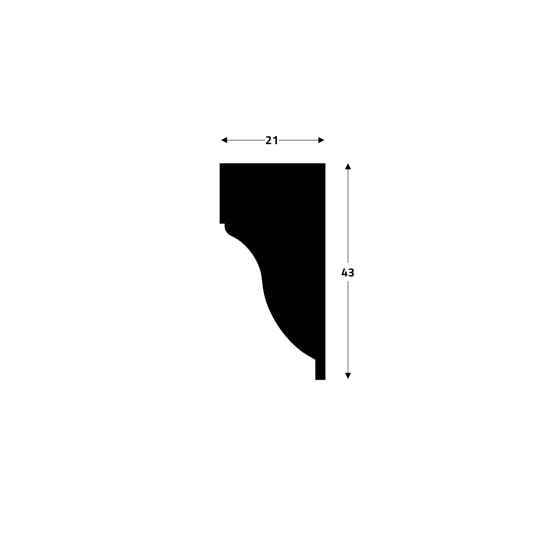 0705G - Decorlijst - Grenen - 21 x 43 mm (4)