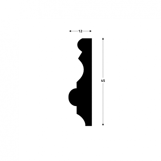 0704G - Decorlijst - Grenen - 12 x 45 mm (5)