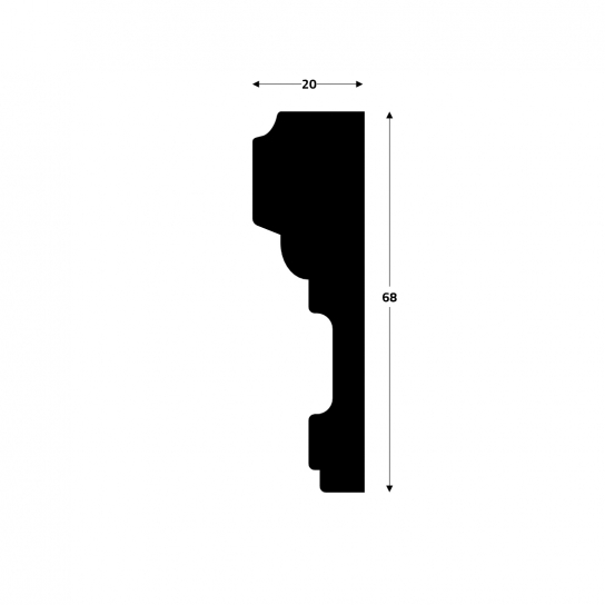 0710G - Decorlijst - Grenen - 20 x 68 mm (4)