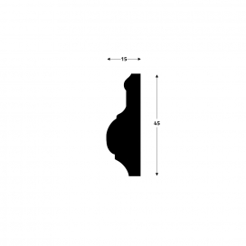 1803 - Landelijke sierlijst - MDF v313  - 15 x 45 mm (5) (thumbnail)