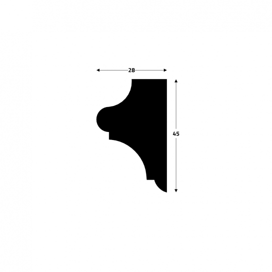 0707G - Decorlijst - Grenen - 28 x 45 mm (4)
