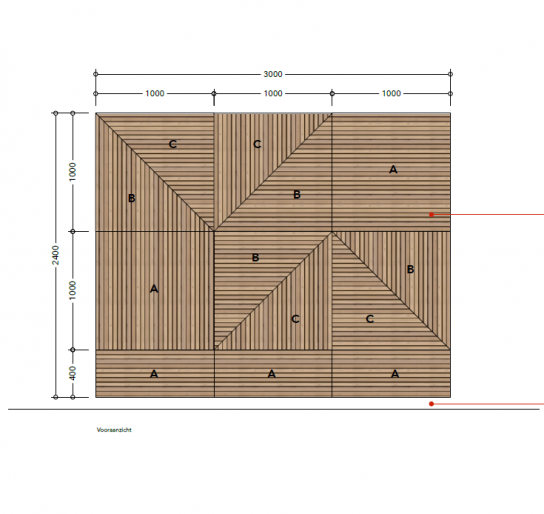 PR-MB - Wandpaneel Eiken Prezzo Mid Brown - Eiken fineer - Driehoek model B (5)