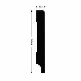 F101 - Gladde plint - MDF brandvertragend - 18 x 190 mm (3) (thumbnail)