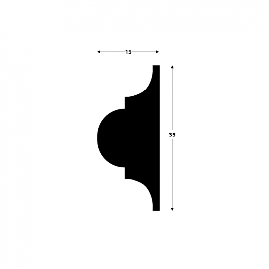 0503 - Klassieke sierlijst - MDF v313  - 15 x 35 mm (5)