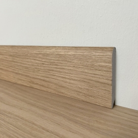 DQ-PP PVC Plinten 26 Meter - 70 Mm Aspen Eik Laminaat Look Met Kabelgoot