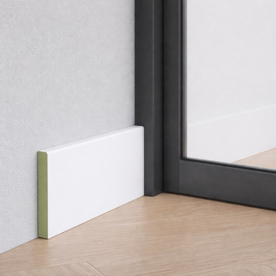 0101_ZK - Gladde plint zonder kabelgoot - MDF v313 - 15 x 90 mm