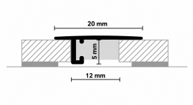 UL20 - UL 20x5 - Aluminium bewerkt - 20 x 5 mm Titanium (1) (thumbnail)