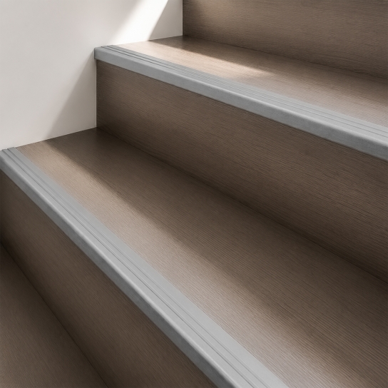HKP - Hoekprofiel - Trapneusprofiel - Aluminium bewerkt - Geanodiseerd zilver 25 X 10 (1)