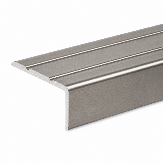 HKP - Hoekprofiel - Trapneusprofiel - Aluminium bewerkt - Geborsteld RVS 25 X 10 (2)