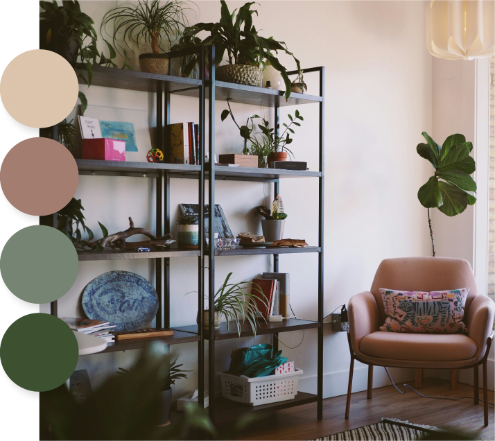 Woonstijl botanisch met kleuren